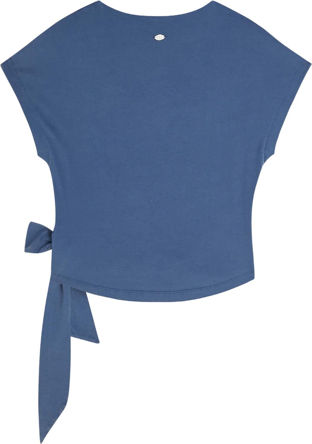 Scotch & Soda T‑shirt met geknoopte diagonale halslijn Blauw