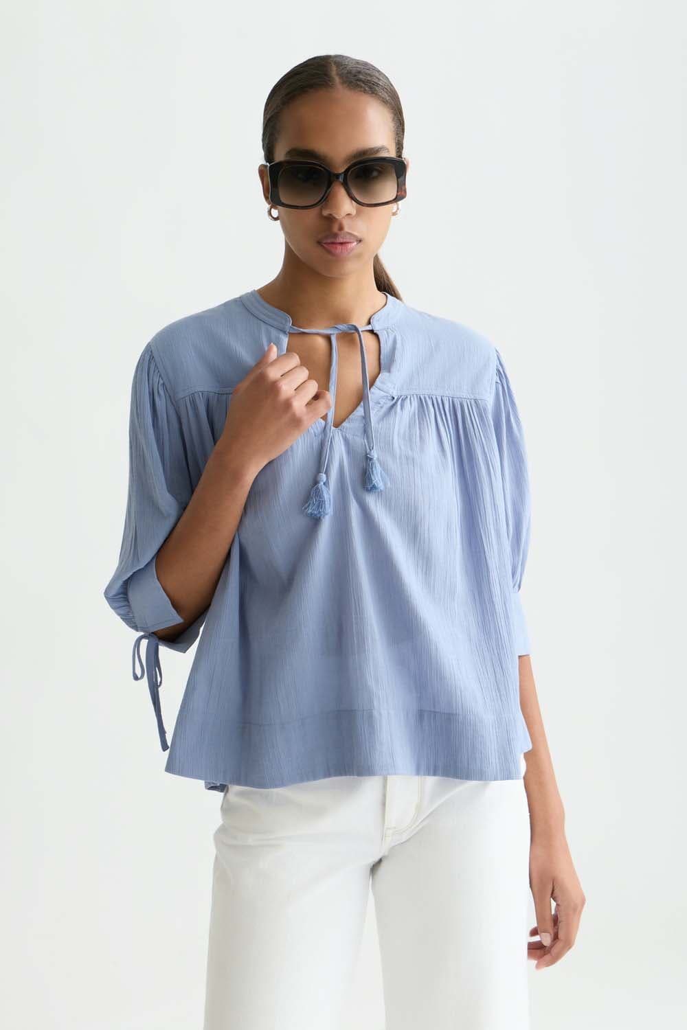 Scotch & Soda Blouse with gathers Relaxed  Roze