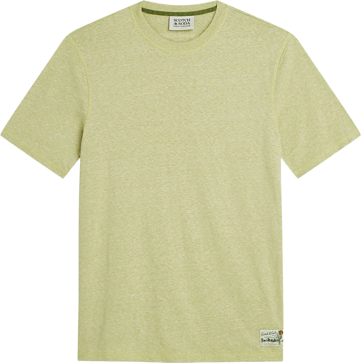 Scotch & Soda T-shirt Melange Regular fit Groen