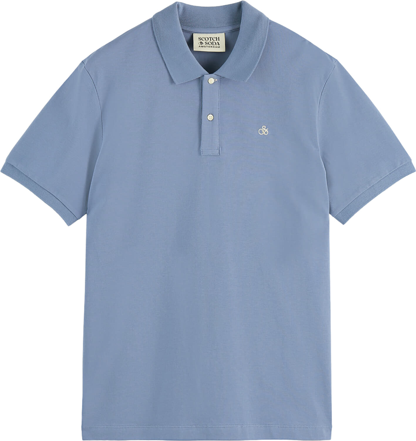 Scotch & Soda Seasonal core pique chest logo polo Indigo