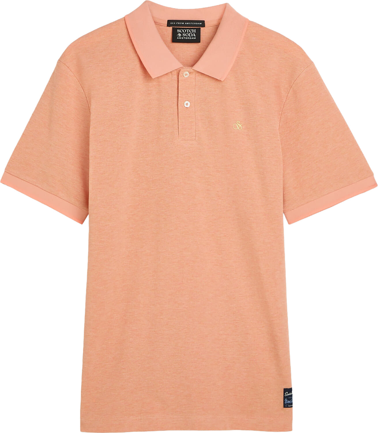 Scotch & Soda Polo Chest Logo Regular fit Roze