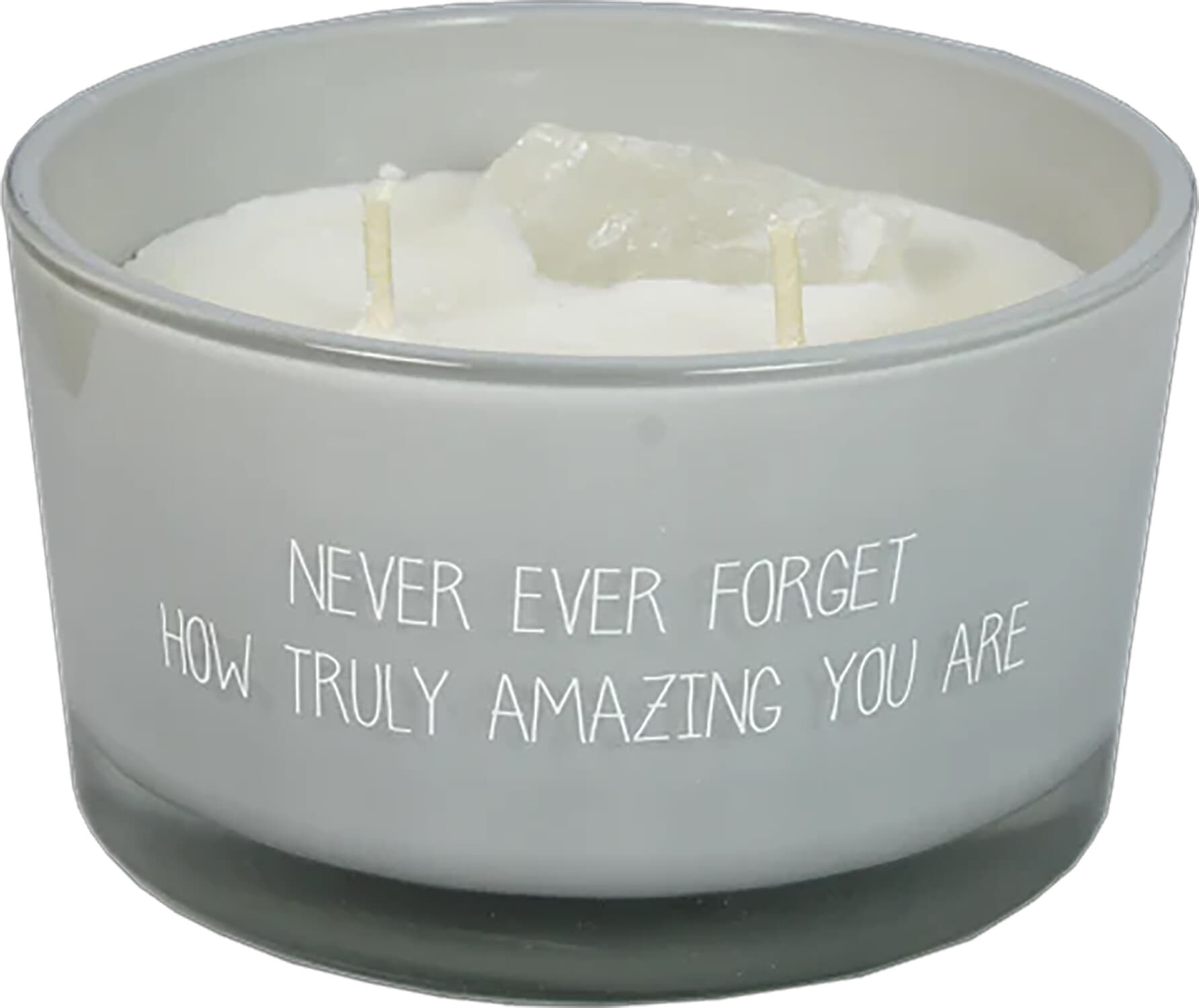 My flame lifestyle SOY CANDLE - NEVER EVER FORGET HOW TRULY AMAZING Y Grijs