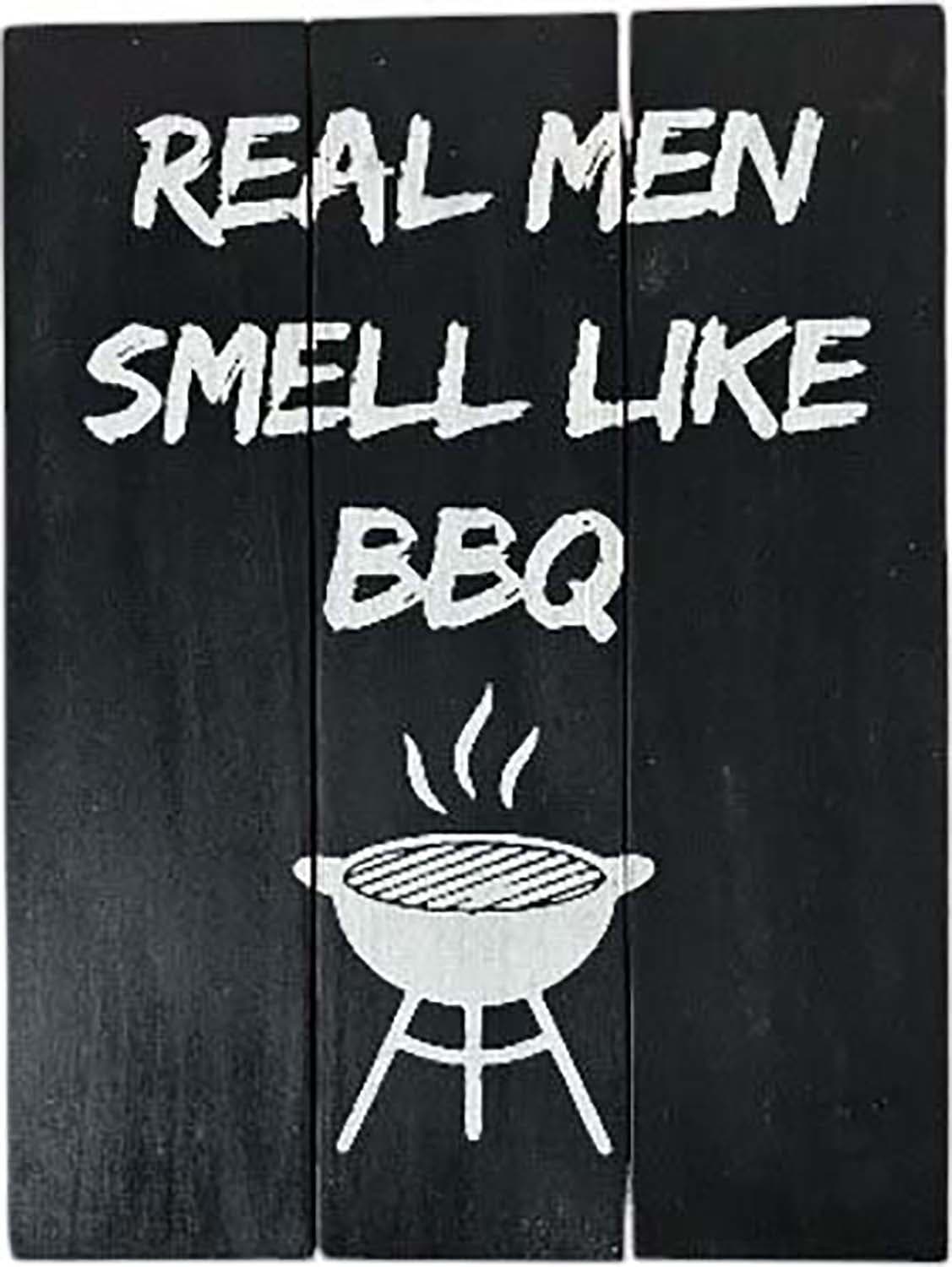 Bomont Collection Tekstbord Jordy: Real Men BBQ 20 x 30 Cm Zwart