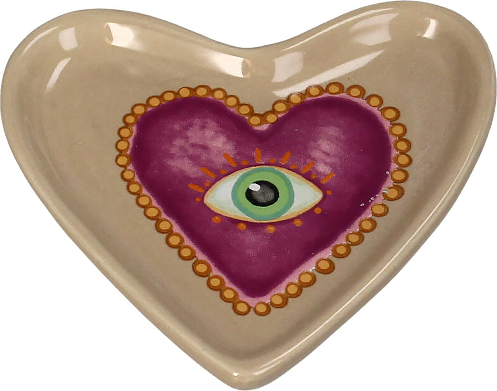 Bomont Collection Trinket Dish Heart Dolomite Multi 12x11.5x1.2cm Multi