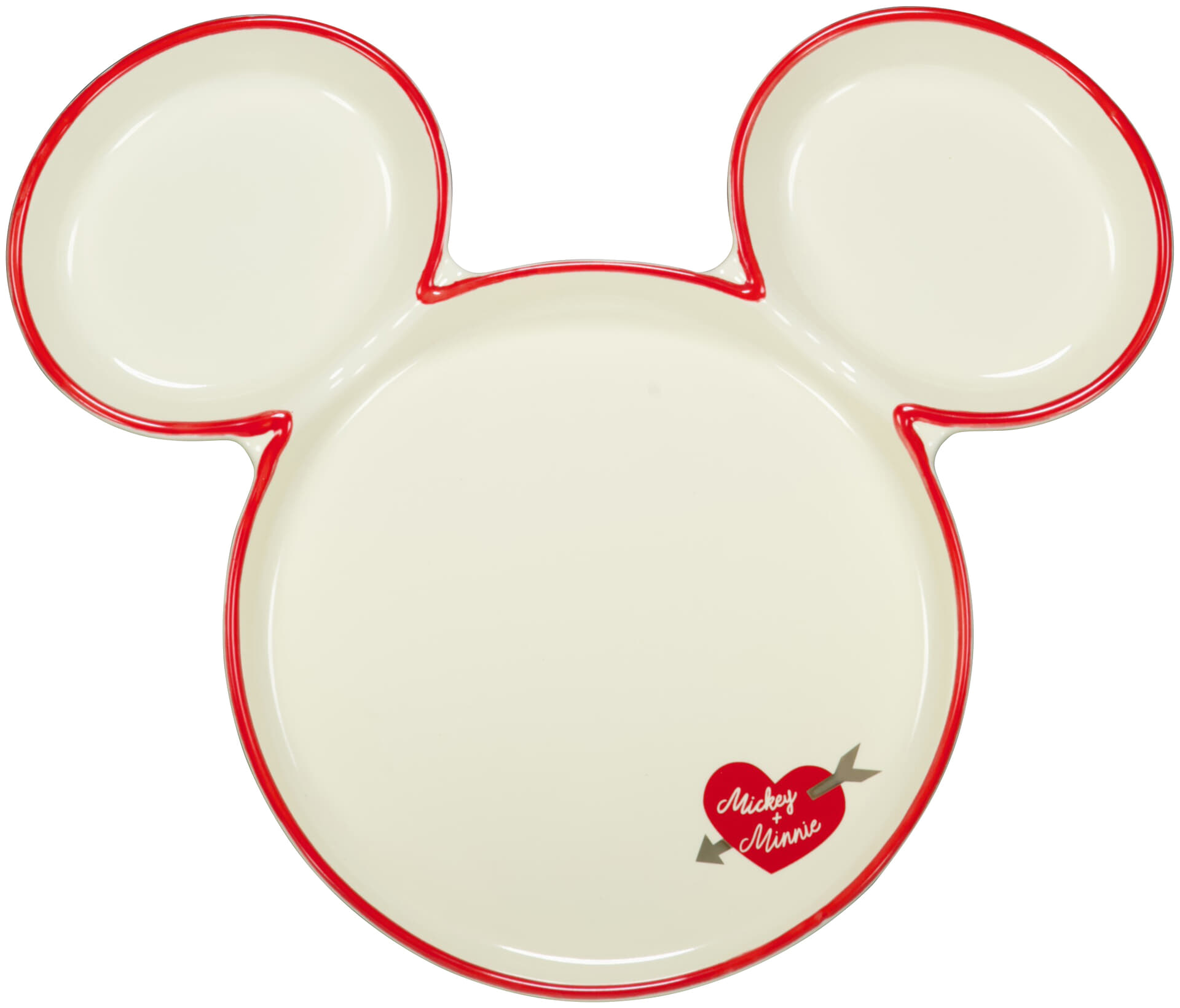 Disney Plate Mickey ears valentine large Crème