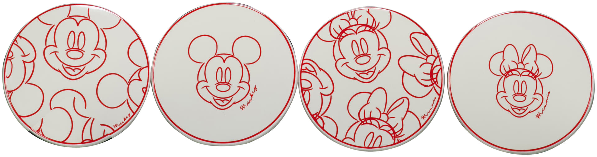 Disney Onderzetters Set 4 st. Mickey & Minnie Crème