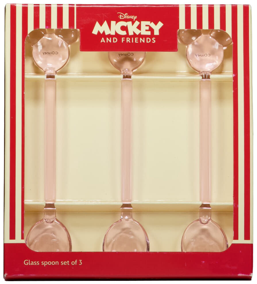 Disney Glass spoon set of 4 valentine Mickey ears Roze