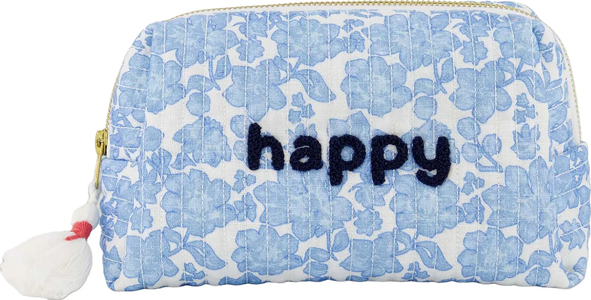 Zusss Toilettas bloemen happy Blauw