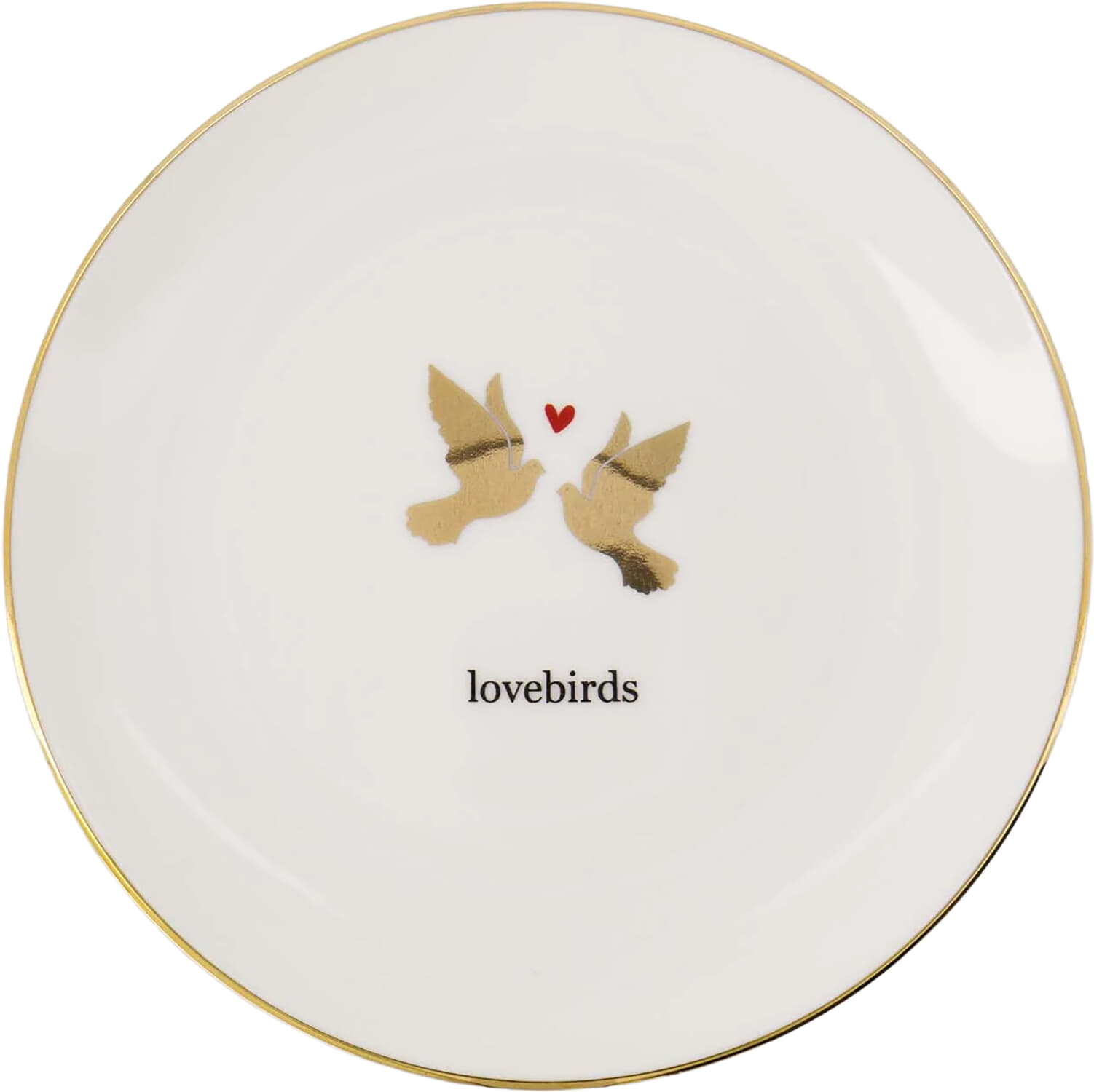 Zusss Gebaksbordje lovebirds Goud