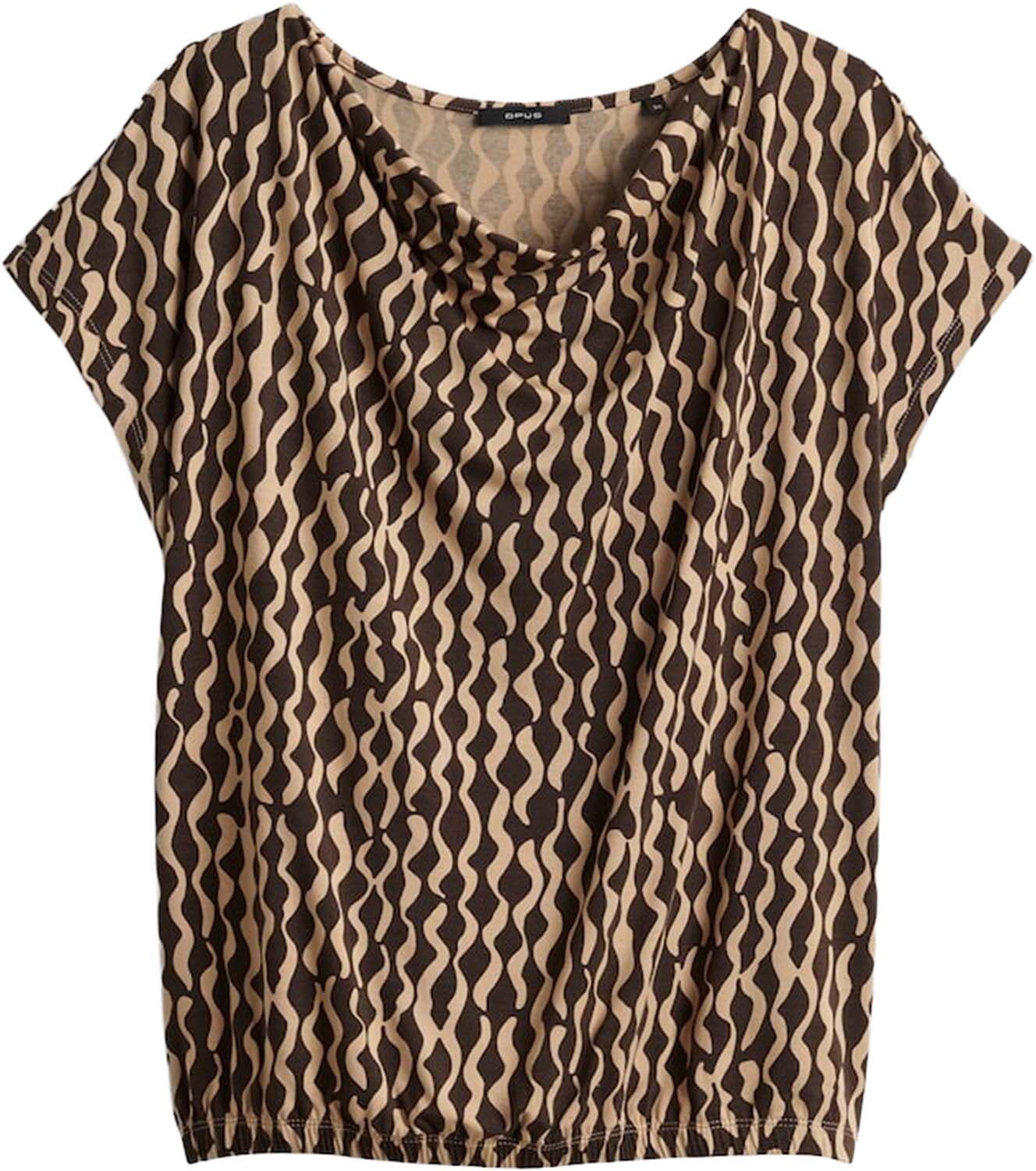 Opus Top Sapaya motion met print  Bruin