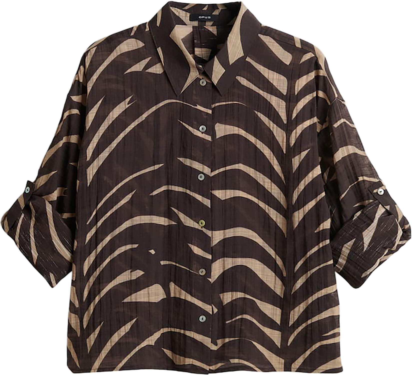 Opus Blouse Fadena leaves in ECOVERO™ viscosemix Normal Bruin