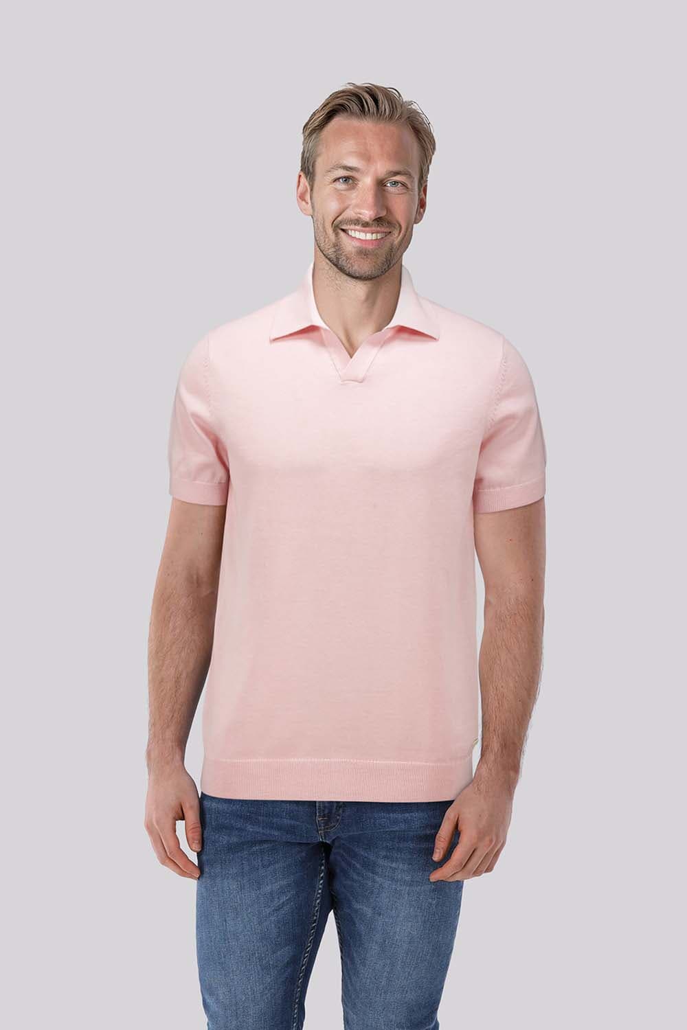 Born With Appetite Polo Shiwn Knitted  Roze