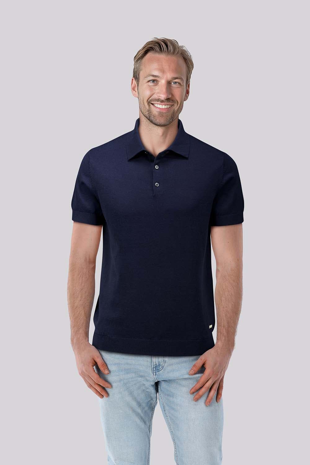Born With Appetite Polo Wolf Knitted   Navy