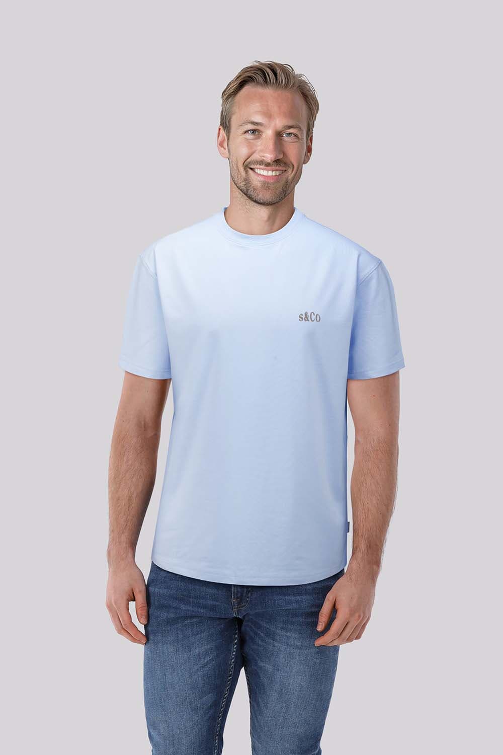 Supply & Co T-shirt Abdon Hemelsblauw