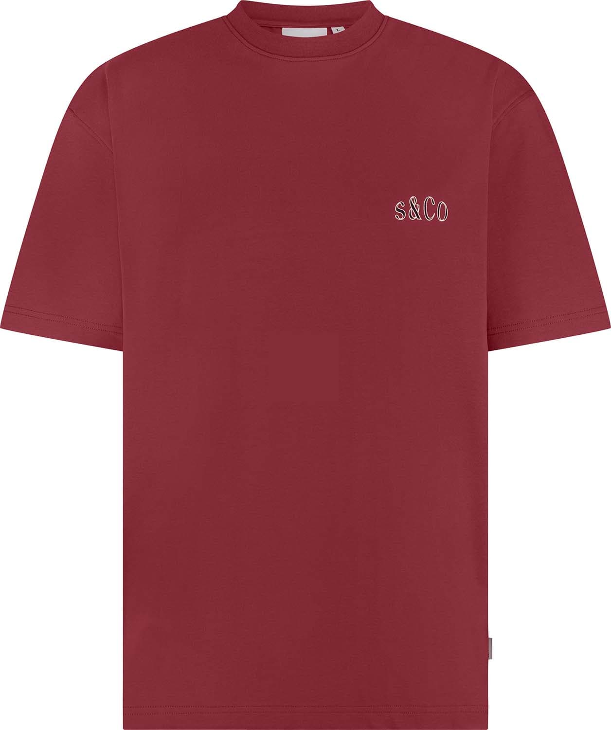 Supply & Co T-shirt Cooper Bordeaux Rood
