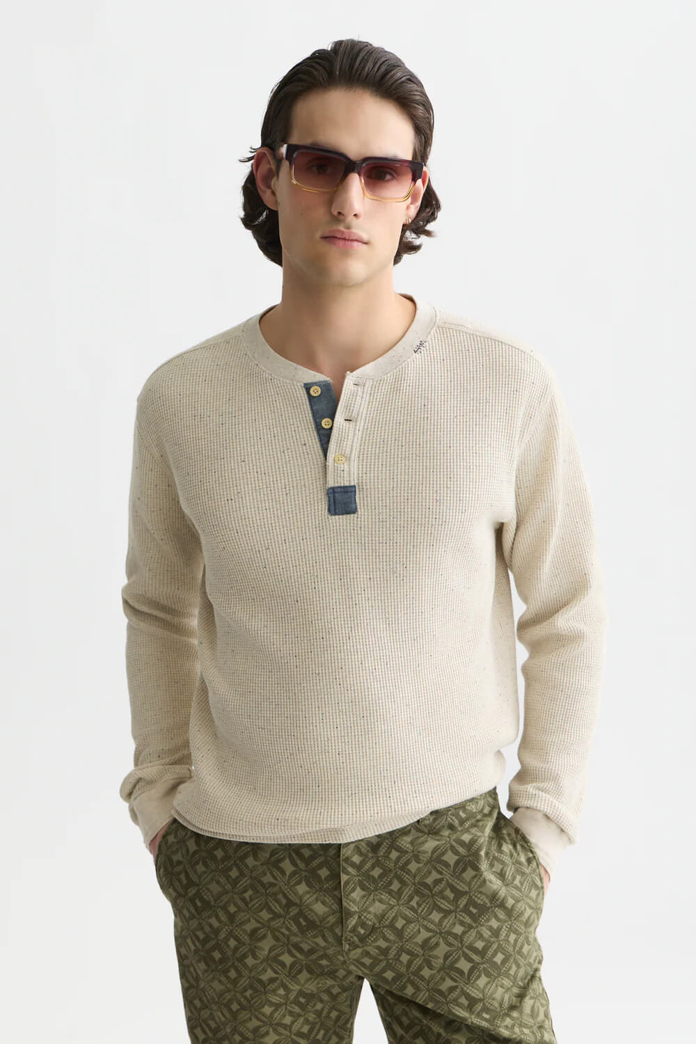 Scotch & Soda Longsleeve Henley Regular-fit  Beige