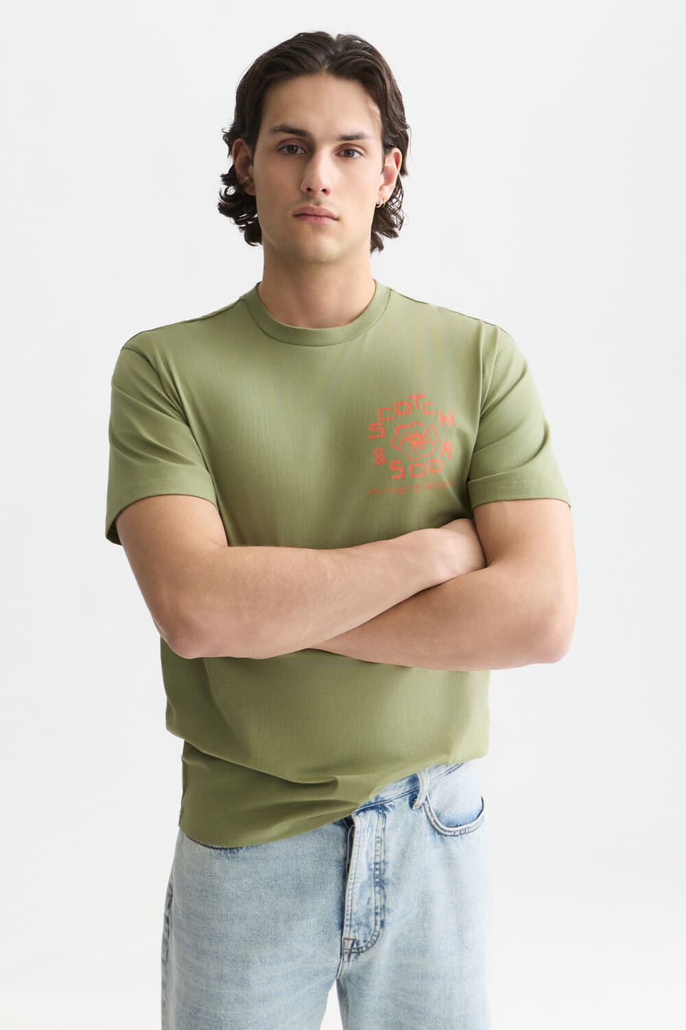 Scotch & Soda T-shirt Artwork relaxed-fit Army