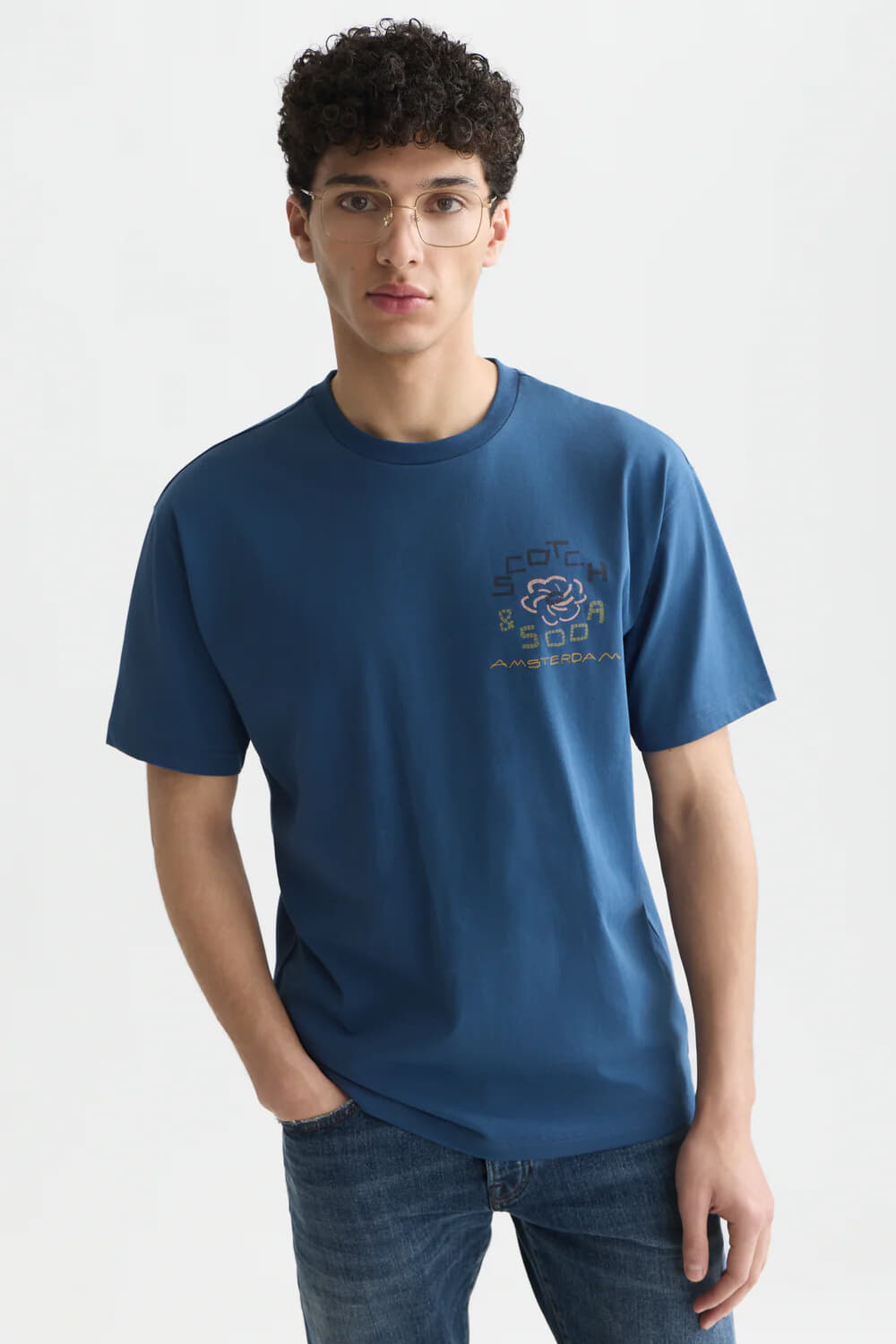 Scotch & Soda T-shirt Artwork relaxed-fit Indigo