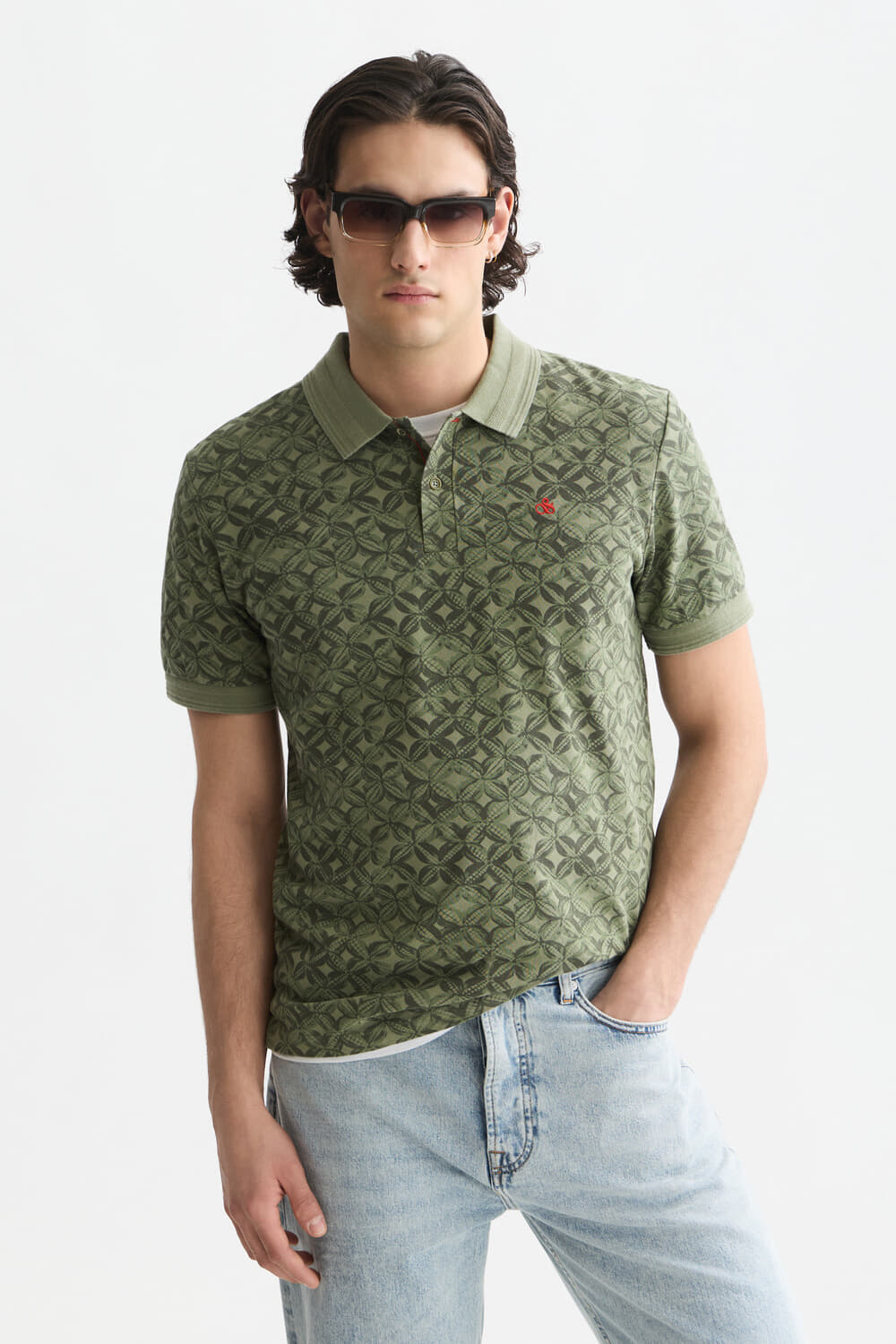 Scotch & Soda Polo Regular-fit Groen