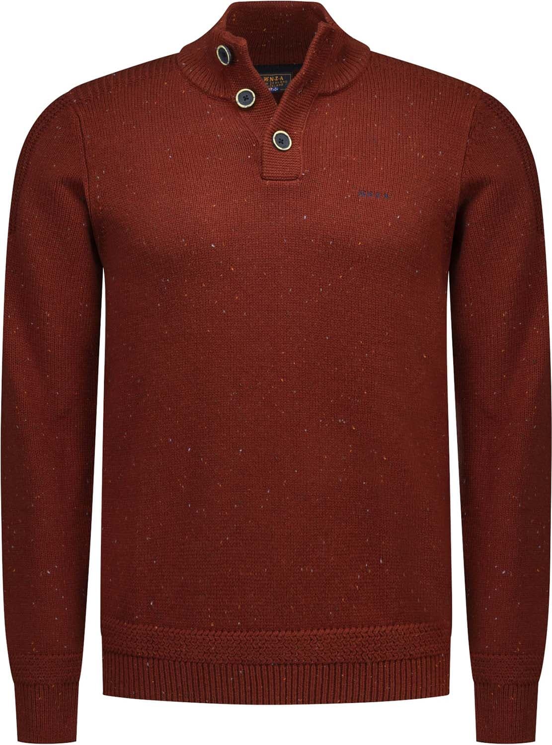 NZA Pullover Knoop Kraag Brick