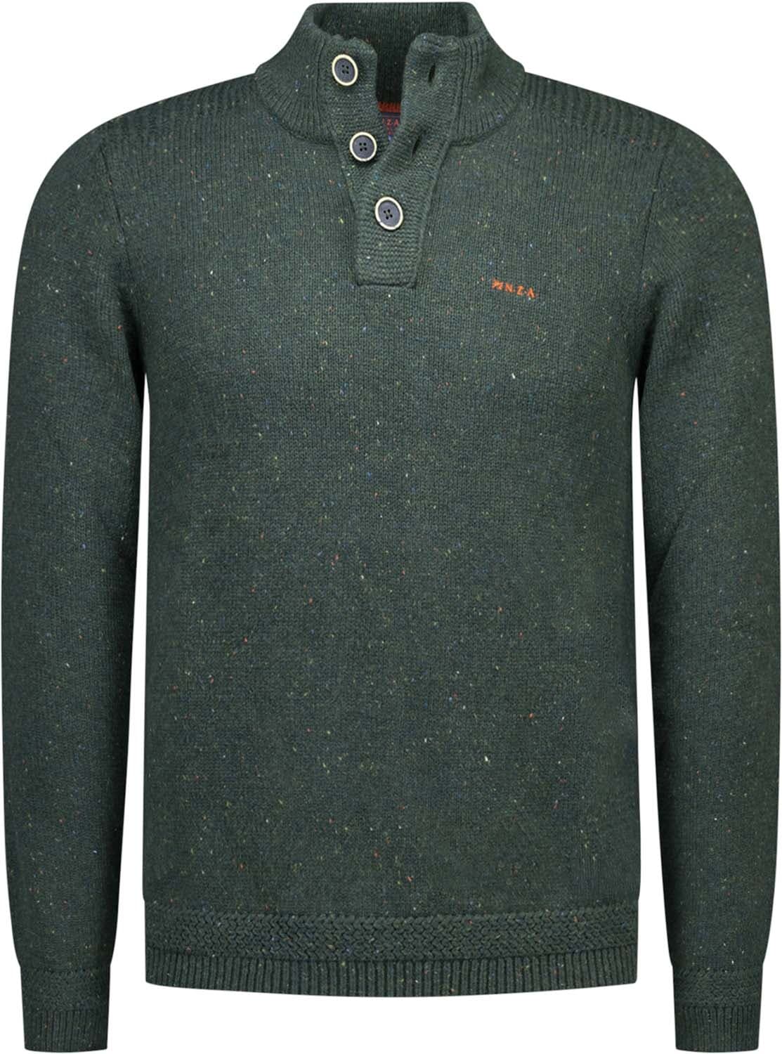 NZA Pullover Knoop Kraag Groen