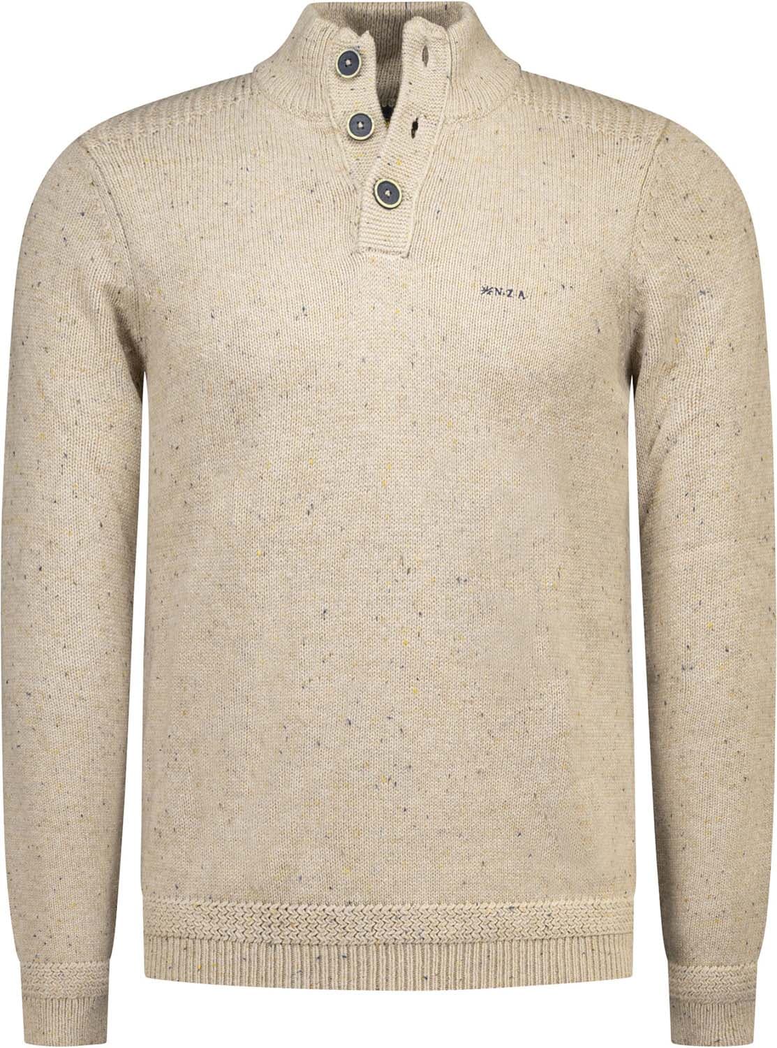 Pullover Knoop Kraag Kaki