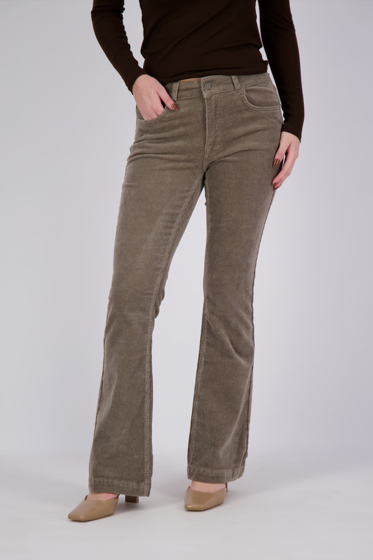 Para Mi Jeans Jade Corduroy Taupe