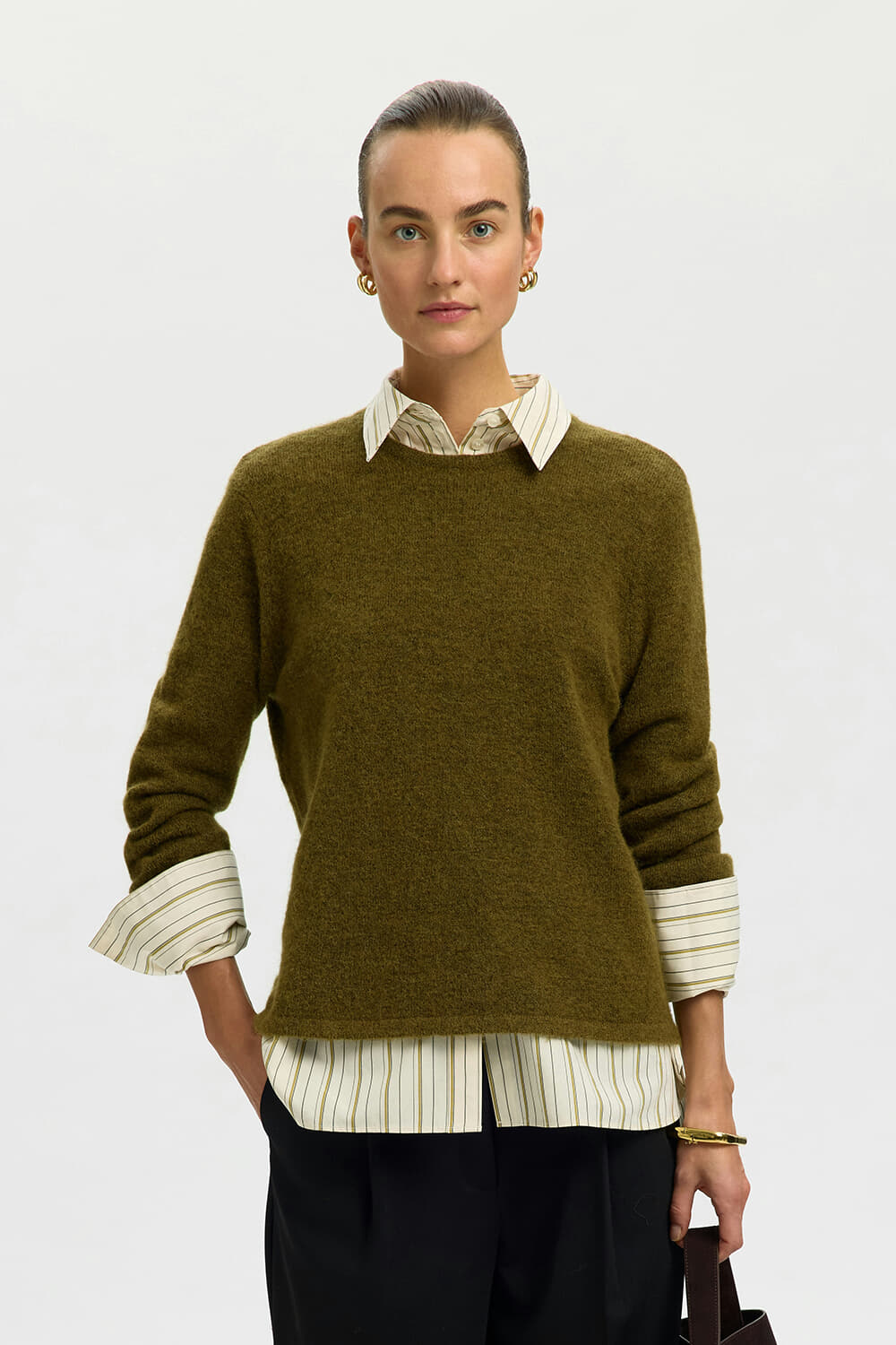 Selected Femme Gebreide Trui Lulu New Groen