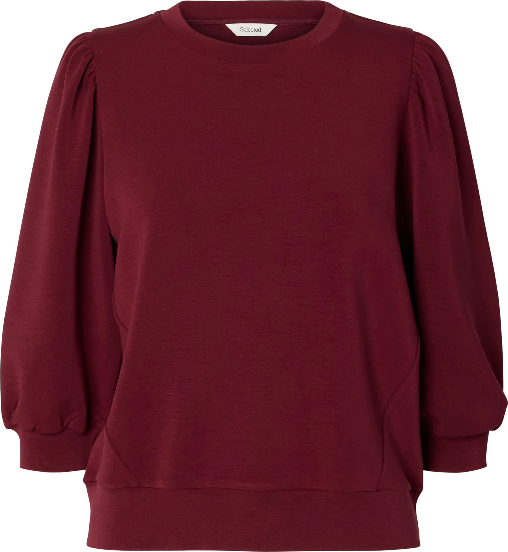 Selected Femme Top Tenny Sweat 3/4 Mouw Bordeaux Rood