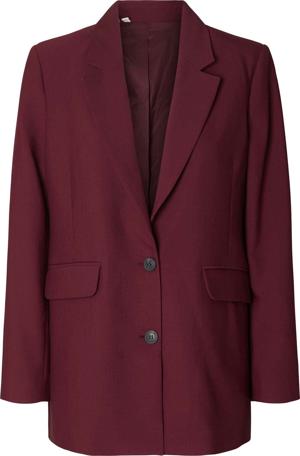 Selected Femme Blazer Rita Relaxed Bordeaux Rood