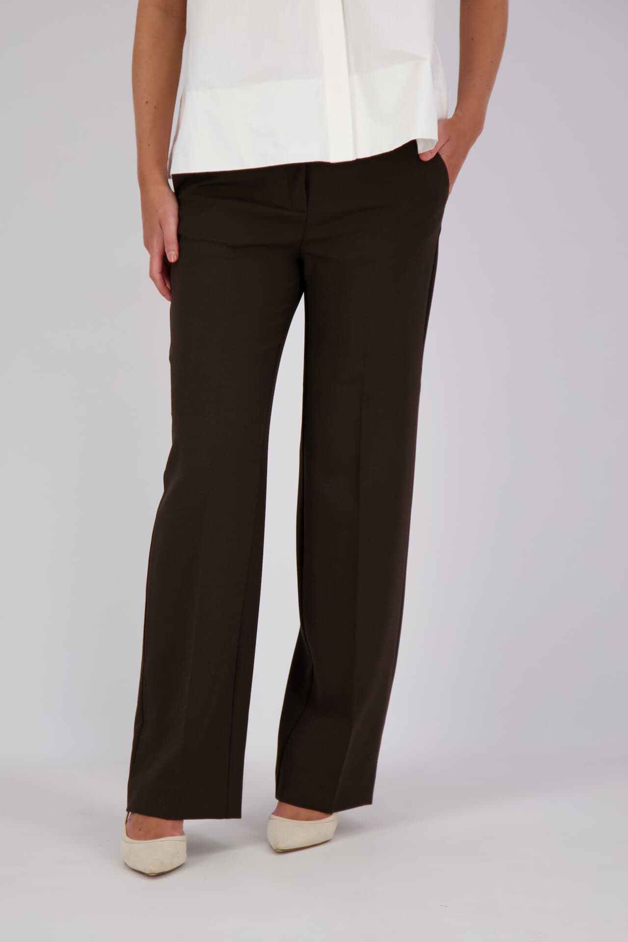 Selected Femme Pantalon Rita Wide Bruin