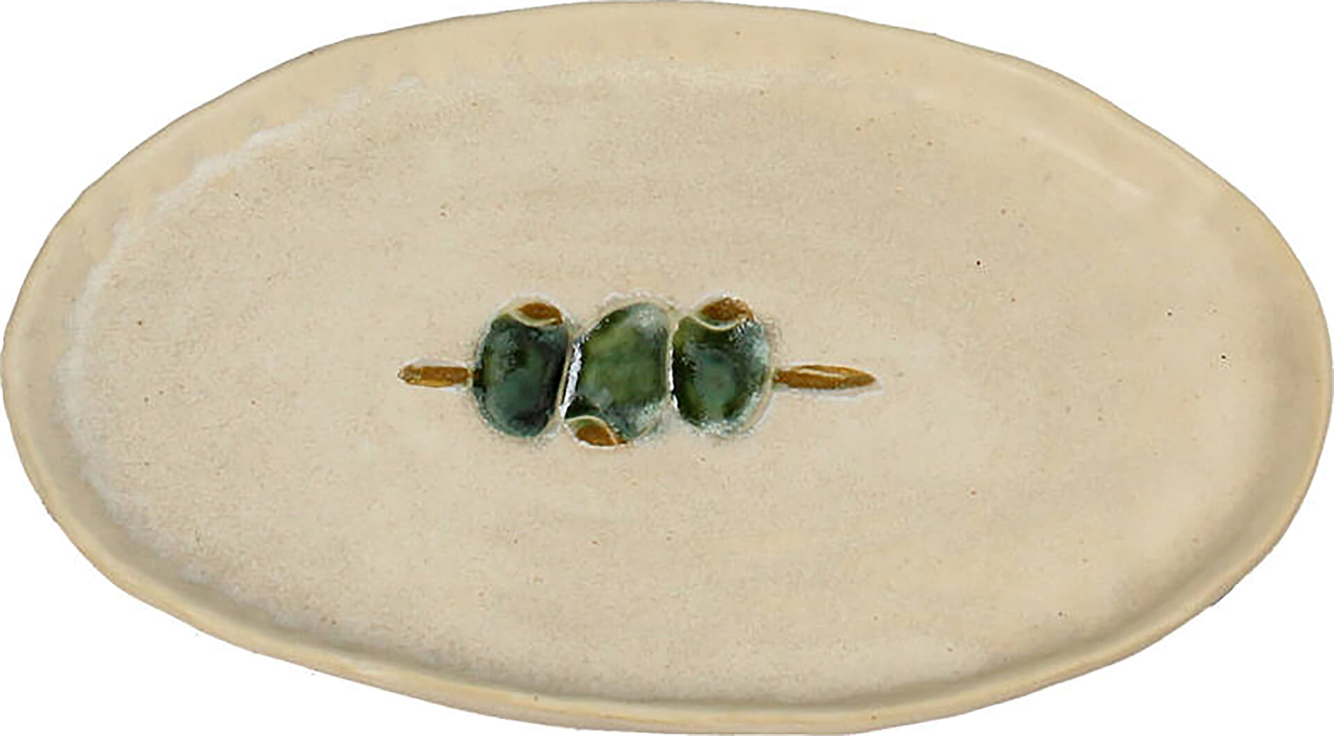 Bomont Collection Plate Olives Stoneware Green 19.5x12.x2cm Groen