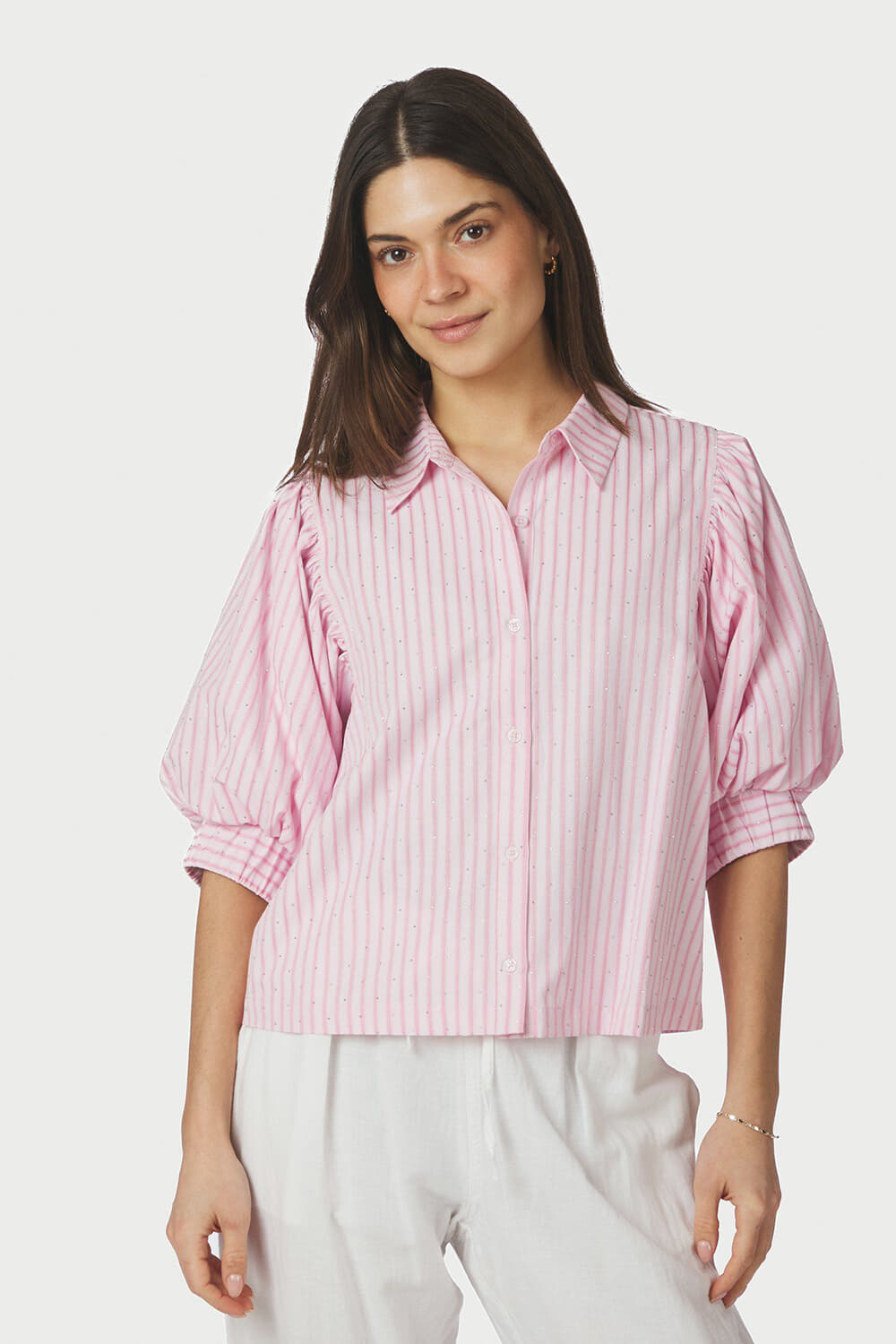 Neo Noir Blouse Etta Soft stripe Roze