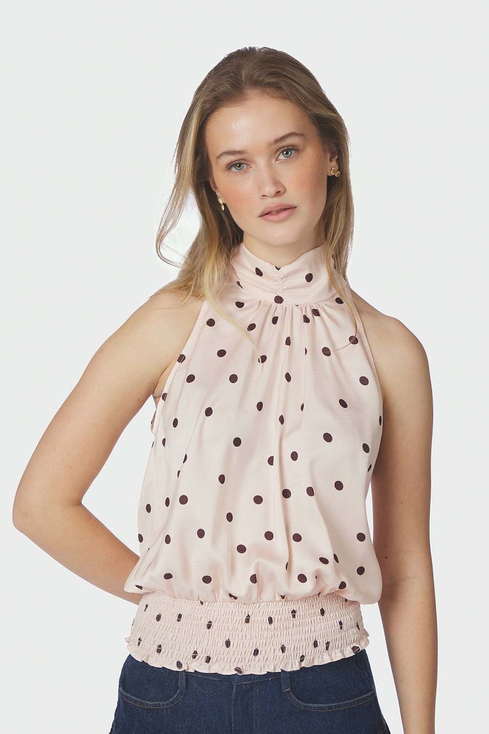 Neo Noir Top Jos Big Dot Roze
