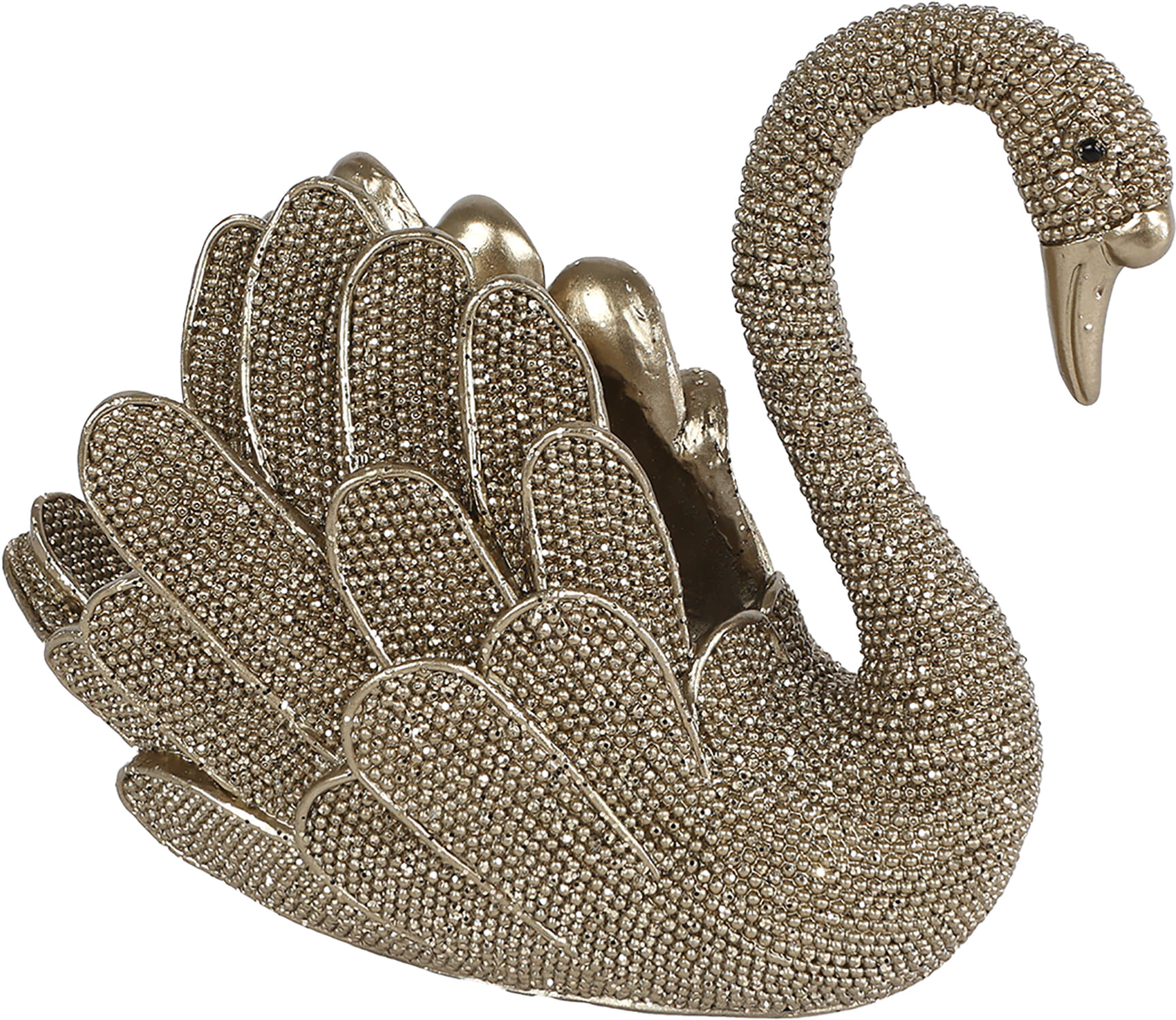 Bomont Collection Sculptuur 'Zwaan' glinster goud polystone 16,5x8x1 Goud