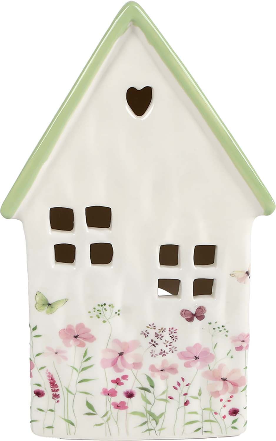 Bomont Collection Theelicht 'House Floral' 13 x 10 x 22 cm Groen