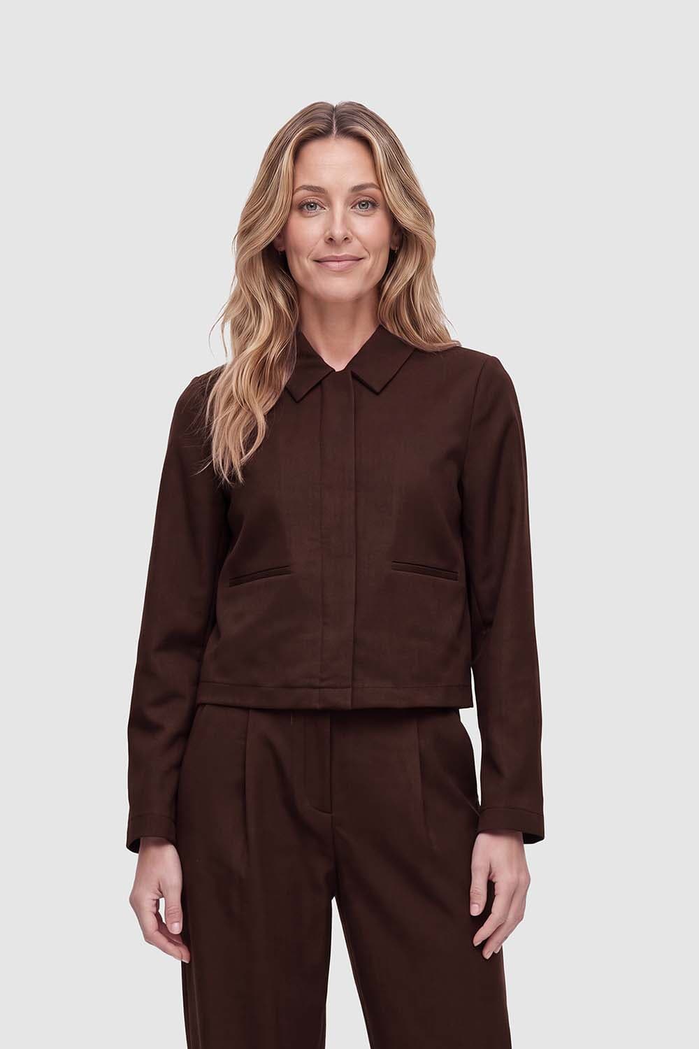 Vila Overshirt Leora Bruin