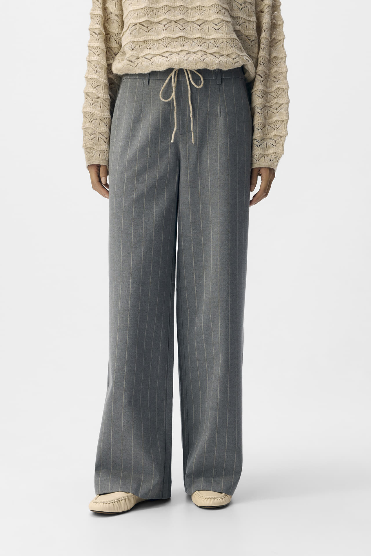 Object Pantalon Lisa Aop Wide Antraciet