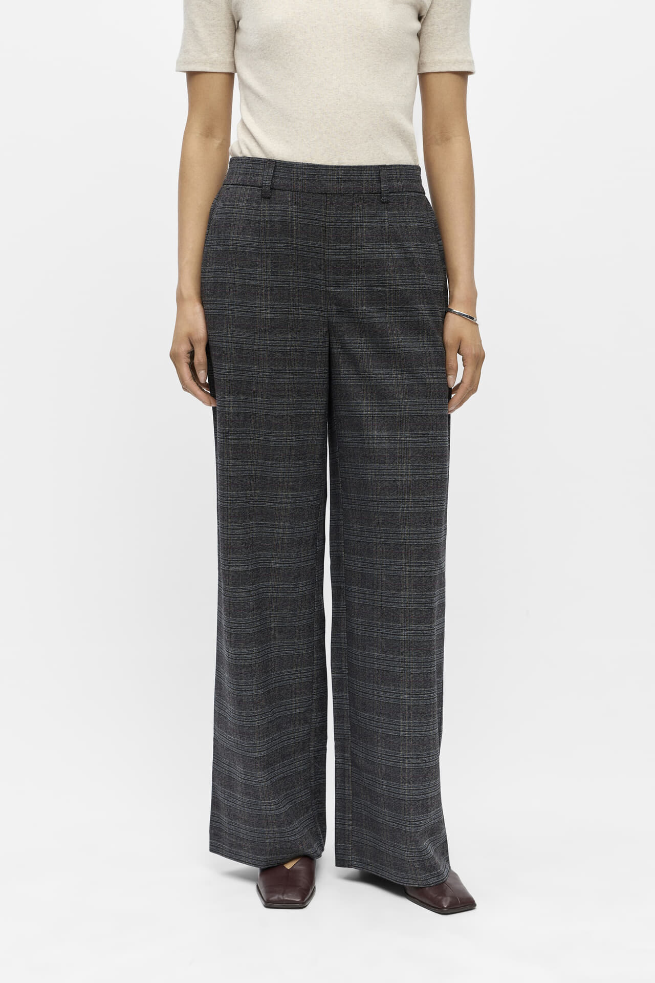 Object Pantalon Lisa Aop Wide Grijs