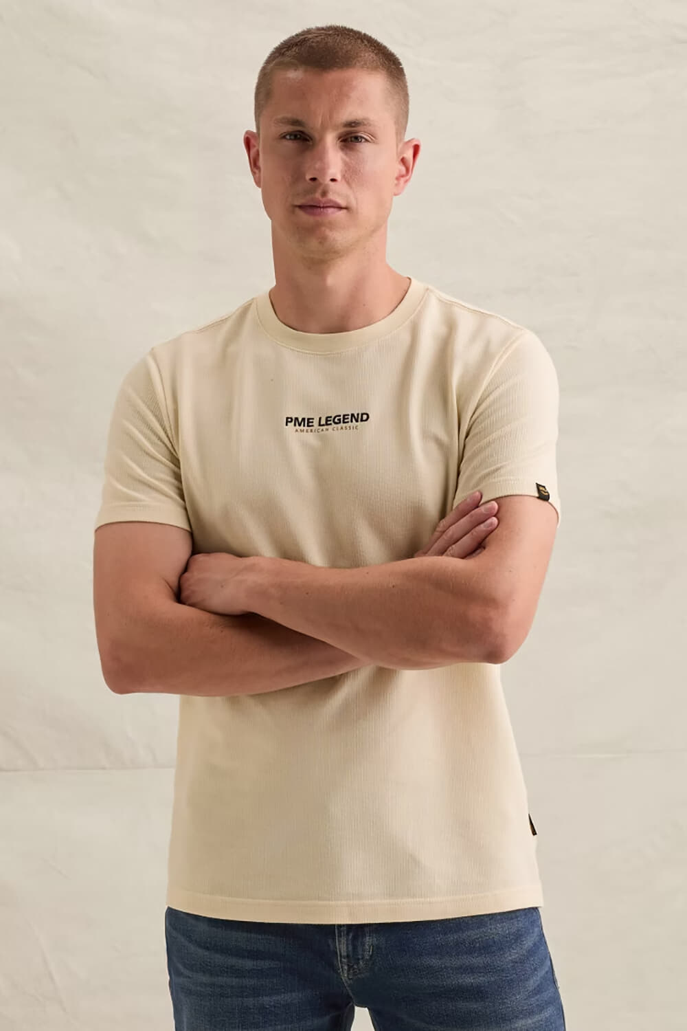 Pme Legend T-shirt Flat Waffle Jersey Beige