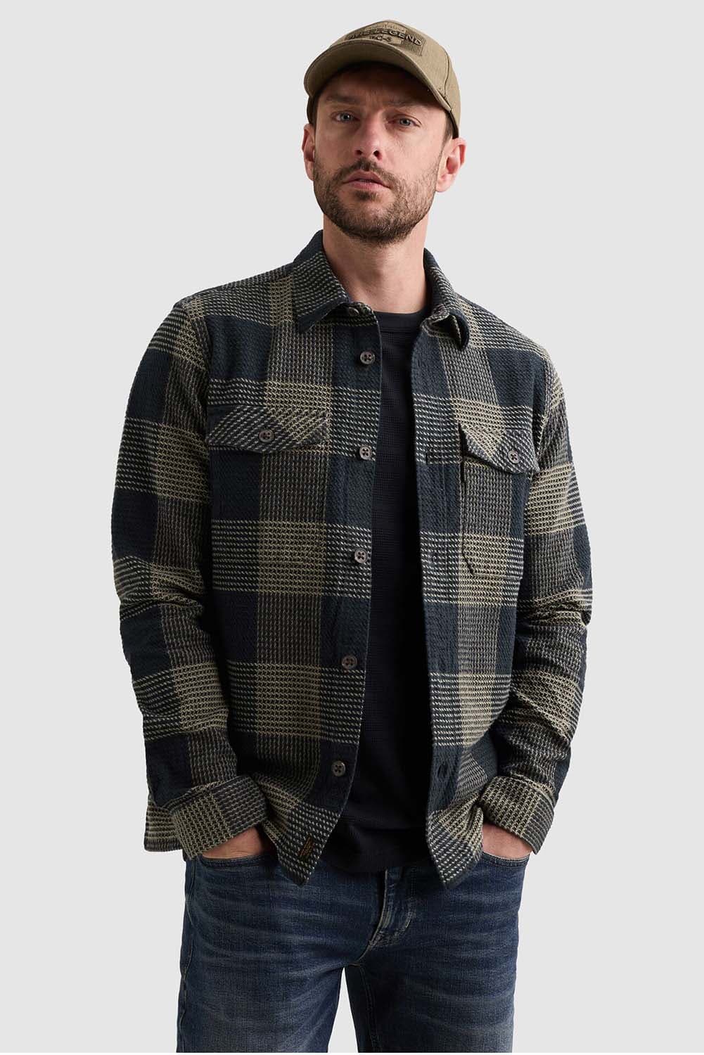 Pme Legend Overhemd Structure Yarn D Navy