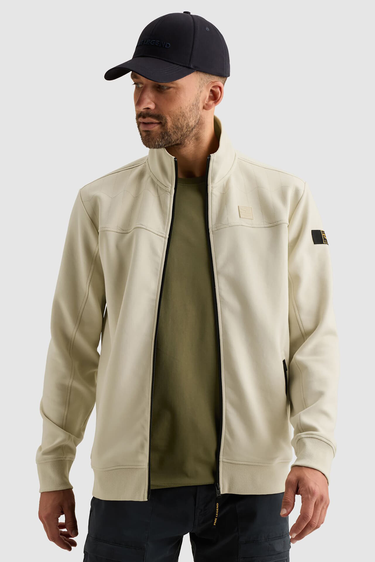 Pme Legend Jacket  Zip Interlock Sweat Beige