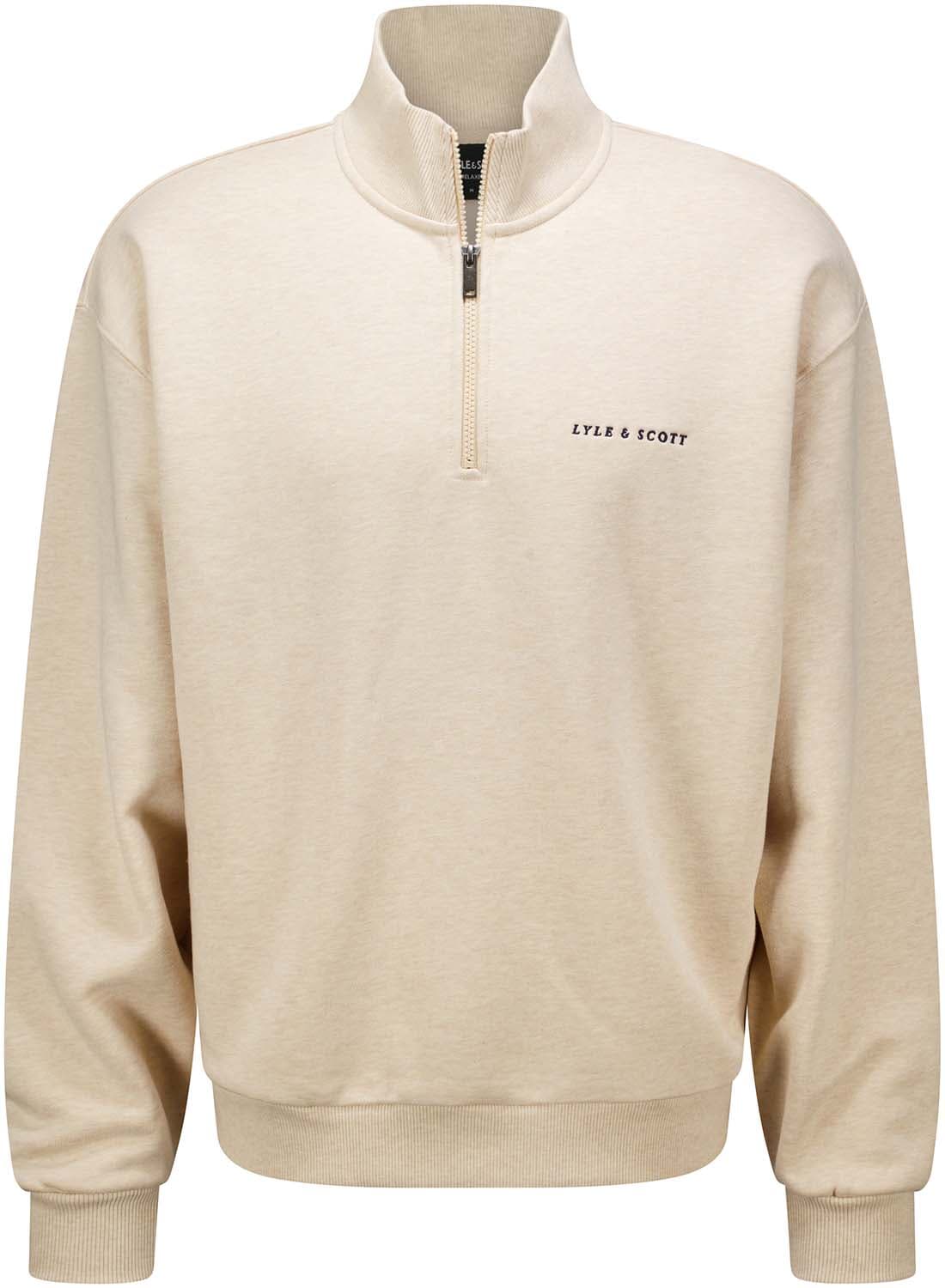 Lyle & Scott Sweater Script Half-zip Off White