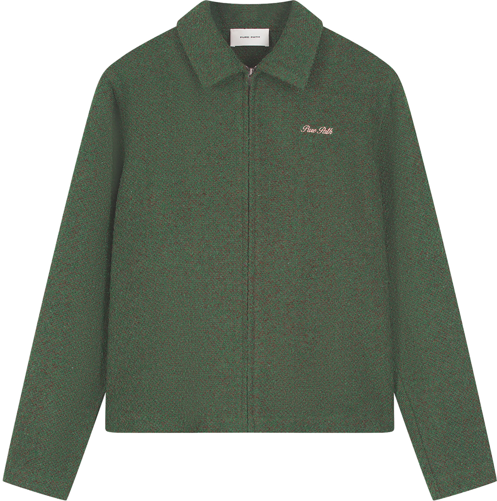 Pure Path Overshirt Structured Bouclé Zipped  Groen