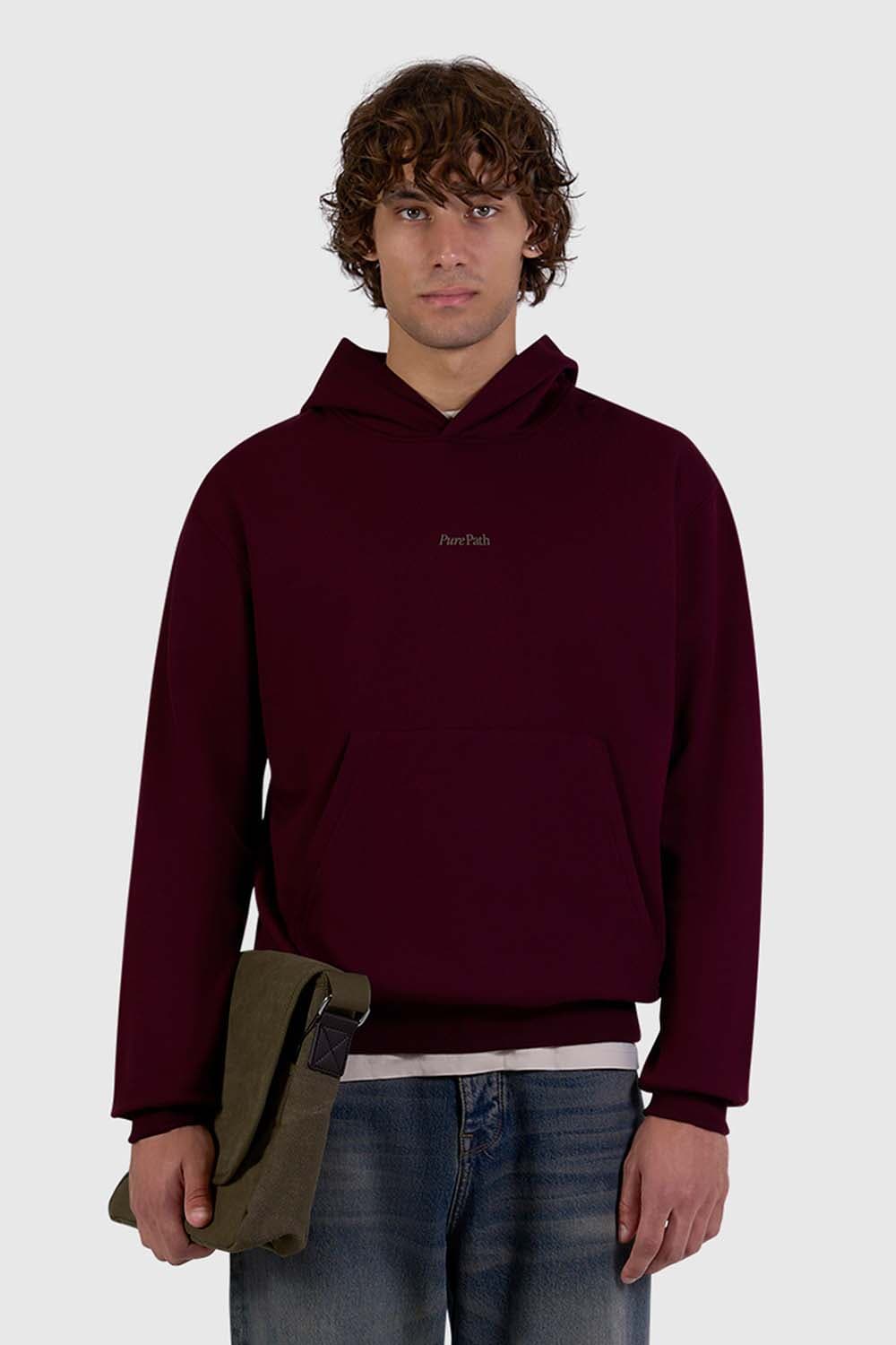 Pure Path Hoodie Tree Trunk  Bordeaux Rood