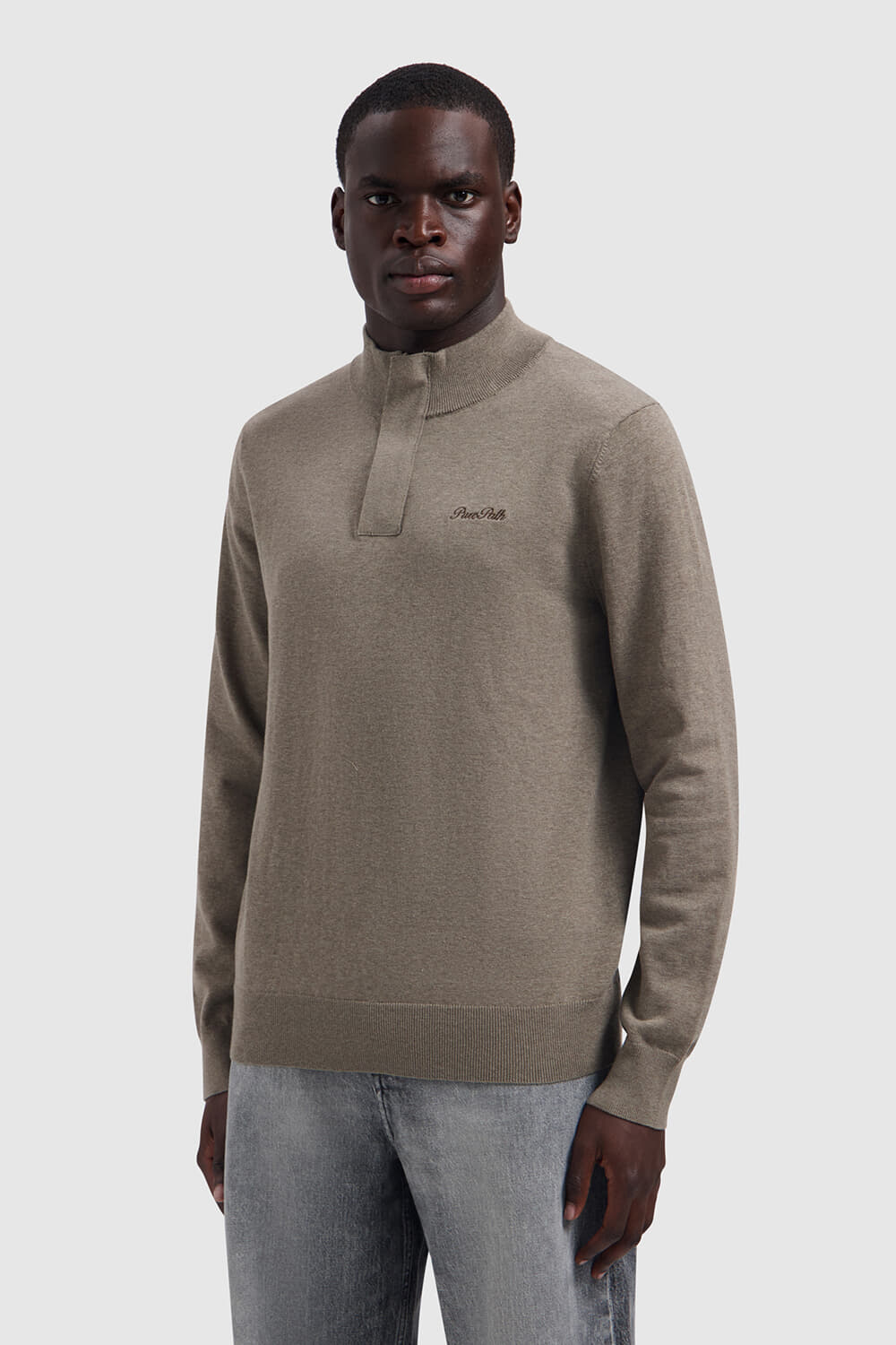 Pure Path Half-zip Trui Light Weight Hidden Beige