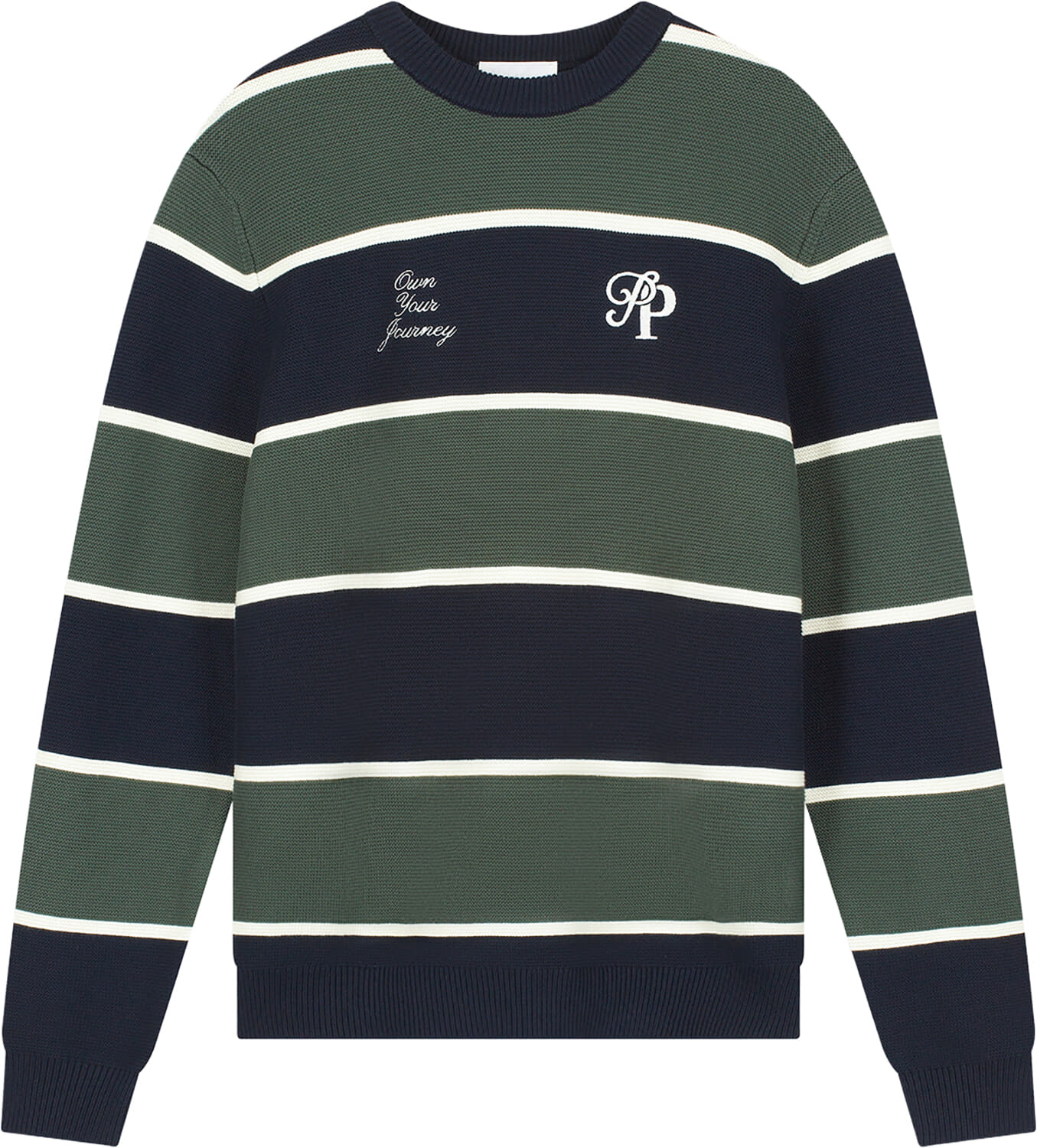 Pure Path Sweater Striped Knit  Navy