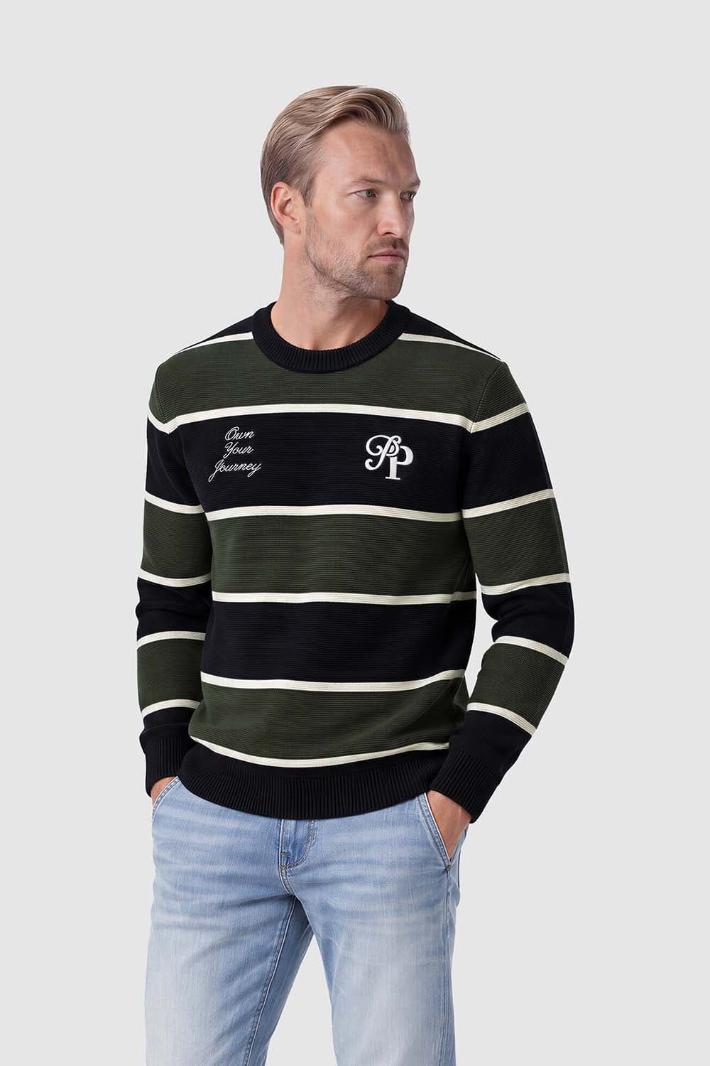 Pure Path Gebreide Trui Striped Navy