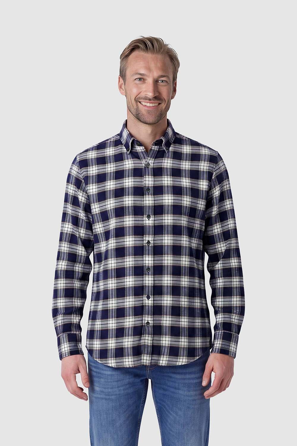 Bomont Overhemd Gabriel Flanel Check Blauw