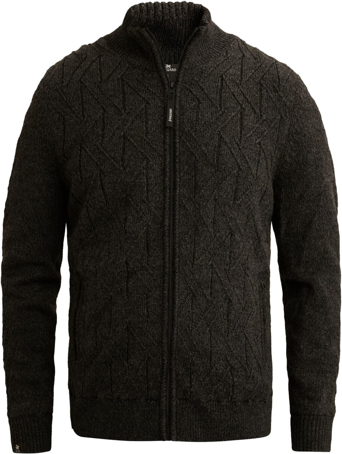 Vanguard Vest Ruler met Rits Wol Blend  Antraciet